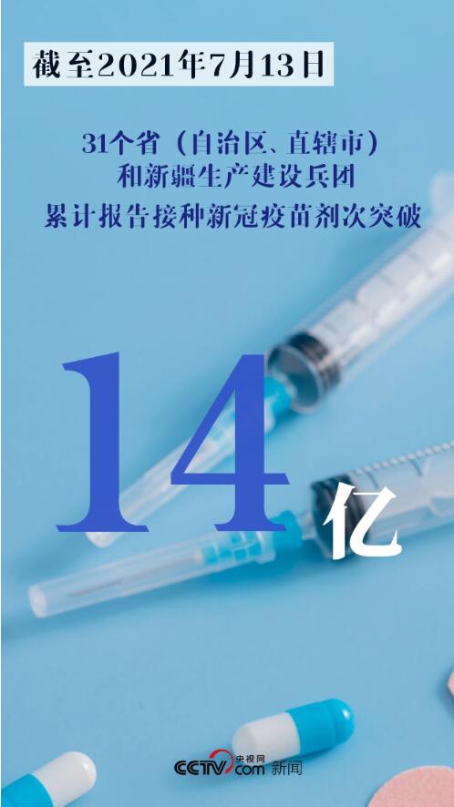 我国新冠疫苗接种，超14亿剂次！