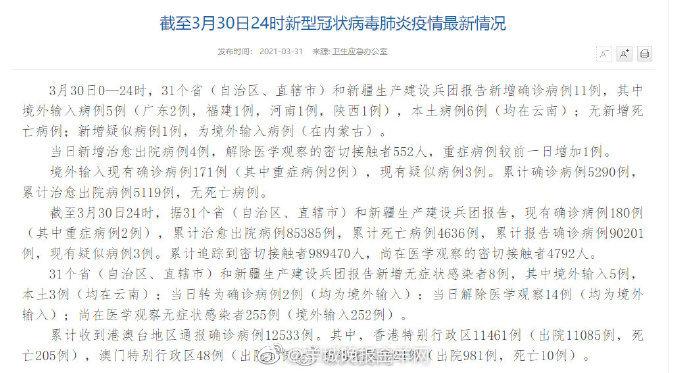 31省份新增新冠肺炎确诊病例84例 其中本土病例62例
